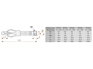 comfort-Gassteckschlauch G2023CS Rp1/2 x 1500mm – Bild 2