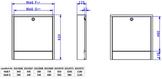 comfort-Gehäuseabdeckung für Aufputz- Schrank Typ A-0,5 beschichtet RAL 9010 – Bild 2