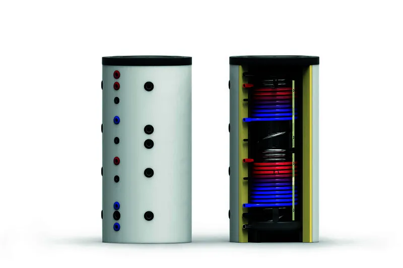 comfort-Hygienespeicher KH-SS 1500 mit 2 WT, Isolierung und Folienmantel silber