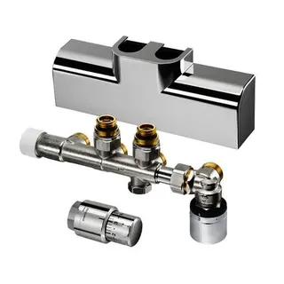 comfort-Multiblock-T-RTL-Anschluss-Set Eckform verchromt