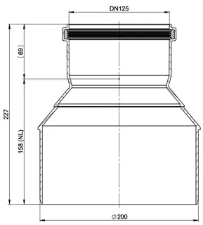 comfort-Reduktion D200-DN125 zentrisch (ATEC), Nr. 4113 – Bild 2