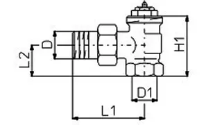 comfort-Thermostat-Ventilunterteil Typ AQ DN 20 (3/4") mit Q-Tech Eckform – Bild 2