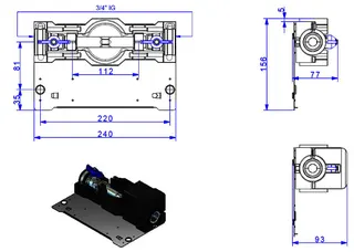comfort-Wasserzählereinbaustrecke W1 klick Baulänge 240mm mit Dämmung – Bild 2