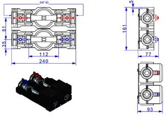 comfort-Wasserzählereinbaustrecke W2 klick Baulänge 240mm mit Dämmung – Bild 2