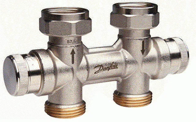 Danfoss dynamischer Hahnblock RLV-KDV f.Ventil-Heizkörper G 3/4", Durchgang, 013G7873
