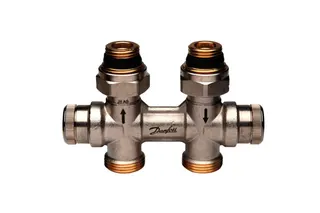 Danfoss dynamischer Hahnblock RLV-KDV für Ventil-Heizkörper R 1/2", Durchgang,013G7870