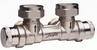 Danfoss dynamischer Hahnblock RLV-KDV Ventil-Heizkörper R 1/2", Eck m.VL rechts, 013G7871