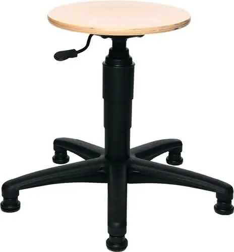Drehhocker m.Bodengleitern Buche natur Sitz-H.390-520mm TOPSTAR