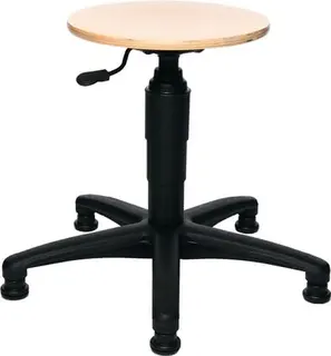 Drehhocker m.Bodengleitern Buche natur Sitz-H.390-520mm TOPSTAR
