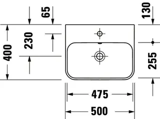Duravit Aufsatzbecken Happy D.2 Plus 500mm Anthrazit Matt,m.ÜL,m.HLB,1 HL – Bild 5