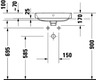 Duravit Aufsatzbecken Happy D.2 Plus 500mm Anthrazit Matt,m.ÜL,m.HLB,o.HL – Bild 3