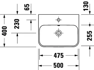 Duravit Aufsatzbecken Happy D.2 Plus 500mm Anthrazit Matt,m.ÜL,m.HLB,o.HL – Bild 4