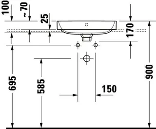 Duravit Aufsatzbecken Happy D.2 Plus 500mm Anthrazit Matt/Weiß,m.ÜL,m.HLB,1 HL – Bild 4