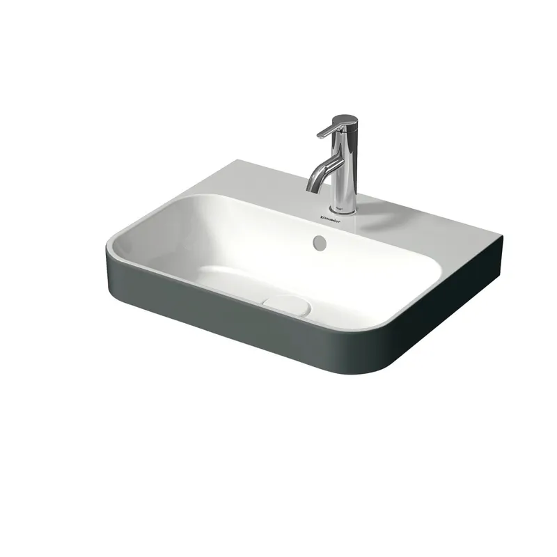 Duravit Aufsatzbecken Happy D.2 Plus 500mm Anthrazit Matt/Weiß,m.ÜL,m.HLB,1 HL