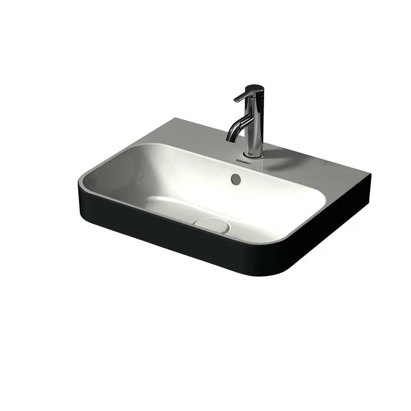 Duravit Aufsatzbecken Happy D.2 Plus 500mm Anthrazit Matt/Weiß,m.ÜL,m.HLB,1 HL,WG