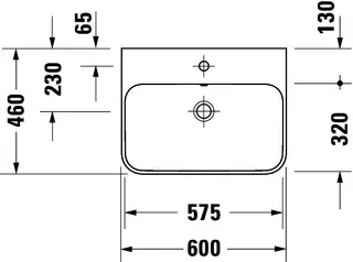 Duravit Aufsatzbecken Happy D.2 Plus 600mm Anthrazit matt/Weiß,m.ÜL,m.HLB,o.HL – Bild 3