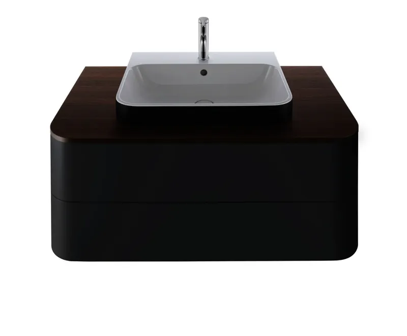 Duravit Aufsatzbecken Happy D.2 Plus 600mm Anthrazit matt/Weiß,m.ÜL,m.HLB,1 HL