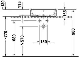 Duravit Aufsatzbecken Vero Air 500mm,weiß m.ÜL,m.HLB,o.HL,geschl.,RWglasiert – Bild 2