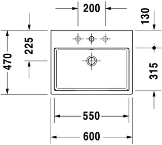 Duravit Aufsatzbecken Vero Air 600mm m.ÜL, m.HLB, o.HL, geschl., weiß – Bild 5