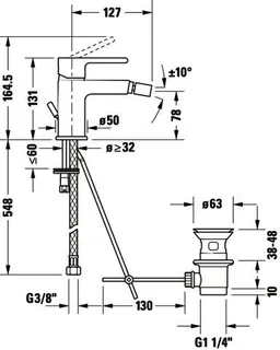 Duravit B.2 Einhebel Bidetmischer , Chrom HG – Bild 4