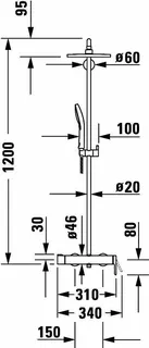 Duravit C.1 Duschsystem Einhebel Brausemisch. Keramikmischsystem, Chrom HG – Bild 5