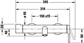 Duravit C.1 Einhebel Wannenmischer Aufputz Keramikmischsyst., Chrom HG – Bild 5