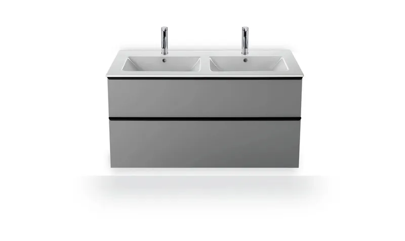 Duravit Doppel-Waschtisch ME by Starck 1300 mm, m.ÜL, m.HLB, o.HL, weiß, WG