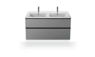 Duravit Doppel-Waschtisch,Möbel-DWT ME by Starck 1300mm, m.ÜL, 1 HL je Becken, weiß