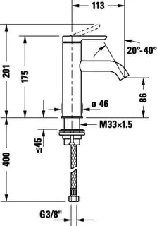 Duravit C.1 Einhebel-Waschtischmischer M ohne Zugstange, Chrom HG – Bild 4