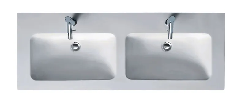Duravit Doppel-Waschtisch ME by Starck 1300mm,m.ÜL,1HL je Becken,weißseidenm.WG