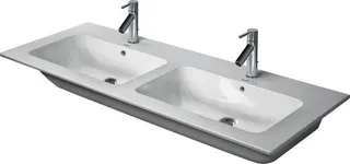 Duravit Doppel-Waschtisch ME by Starck 1300mm,m.ÜL,1HL je Becken,weißseidenmatt – Bild 2