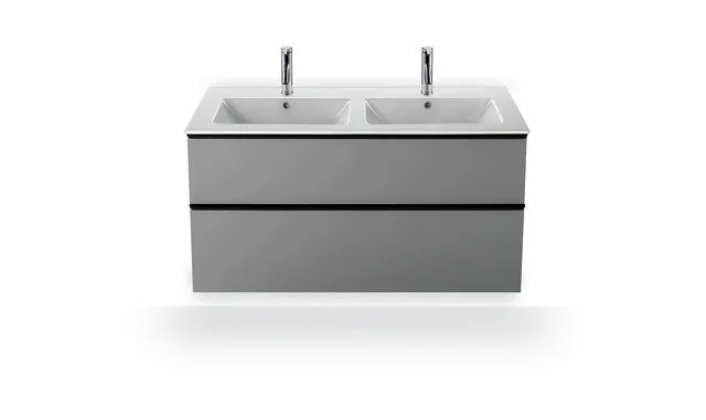 Duravit Doppel-Waschtisch ME by Starck 1300mm,m.ÜL,m.HLB,o.HL,weißenseidenm.WG