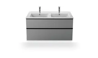 Duravit Doppel-Waschtisch ME by Starck 1300mm,m.ÜL,m.HLB,o.HL,weißenseidenm.WG
