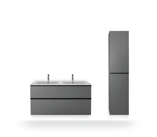 Duravit Doppel-Waschtisch ME by Starck 1300mm,m.ÜL,m.HLB,o.HL,weißseidenmatt