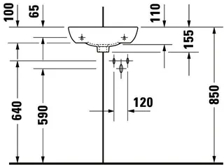Duravit Eck-Handwaschbecken ME by Starck 500 mm, mit ÜL, mit HLB, 1 HL, weiß – Bild 4