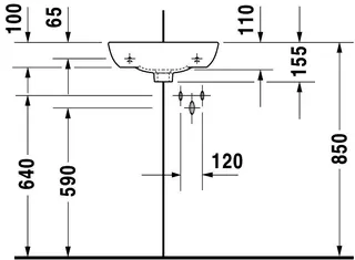 Duravit Eck-Handwaschbecken ME by Starck 500mm,m.ÜL,m.HLB,1 HL, weiß seidenm.,WG – Bild 4