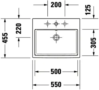 Duravit Einbauwaschtisch Vero Air 550mm Einbau v.o., m. ÜL, m.HLB, o.HL – Bild 5