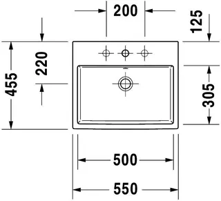 Duravit Einbauwaschtisch Vero Air 550mm Einbau v.o., m. ÜL, m.HLB, o.HL – Bild 4