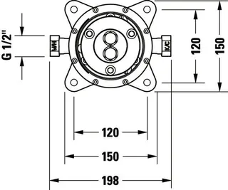 Duravit Grundkörper UP bodenstehend G1/2" – Bild 3
