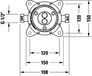 Duravit Grundkörper UP bodenstehend G1/2" – Bild 4