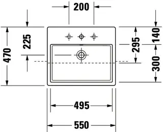 Duravit Halbeinbau-Waschtisch Vero Air 550mm m.ÜL, m.HLB, 1HL, weiß – Bild 3