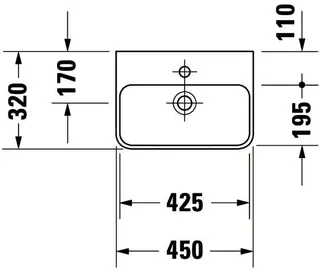 Duravit Handwaschbecken ME by Starck 450 mm mit ÜL, mit HLB, HL-Vorstich, weiß – Bild 5