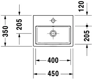 Duravit Handwaschbecken Vero Air 450mm m.ÜL, m.HLB, o.HL, weiß – Bild 3