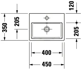 Duravit Handwaschbecken Vero Air 450mm m.ÜL, m.HLB, o.HL, weiß – Bild 4