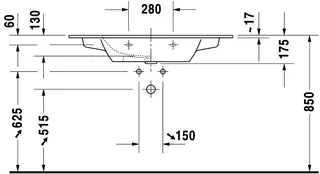 Duravit Möbel-Waschtisch ME by Starck 1030mm Weiß Seidenmatt, m.ÜL, m.HLB, 1 HL – Bild 2