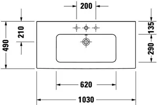 Duravit Möbelwaschtisch ME by Starck 1030 mm mit ÜL, mit HLB, o.HL, weiß – Bild 2