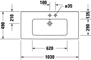 Duravit Möbelwaschtisch ME by Starck 1030 mm mit ÜL, mit HLB, o.HL, weiß – Bild 3