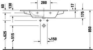 Duravit Möbelwaschtisch ME by Starck 1030 mm mit ÜL, mit HLB, o.HL, weiß, WG – Bild 4