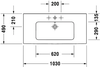 Duravit Möbel-Waschtisch ME by Starck 1030mm Weiß Seidenmatt, mit ÜL, mit HLB, o.HL, WG – Bild 5