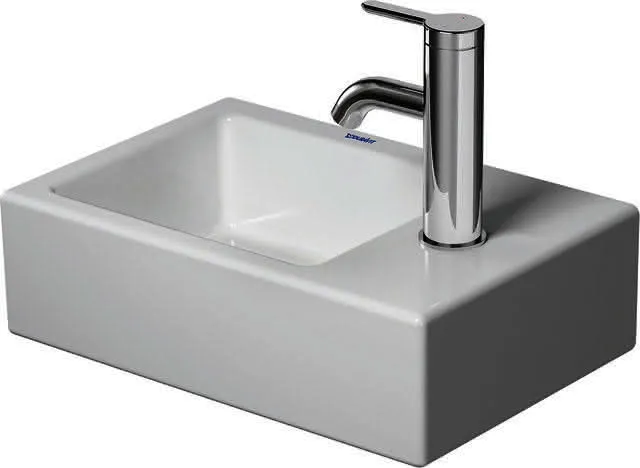 Duravit Möbelhandwaschbecken 380mm, Weiß o. ÜL, mit HLB, HL rechts, Bef.inkl.